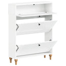 Sko skab ALKMAAR 78 x 24 x 103 cm Konstrueret træ Hvid højglans