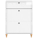Sko skab ALKMAAR 78 x 24 x 103 cm Konstrueret træ Hvid højglans
