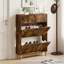 Sko skab ALKMAAR 78 x 24 x 103 cm Konstrueret træ Røget eg