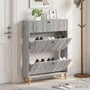 Sko skab ALKMAAR 78 x 24 x 103 cm Konstrueret træ Grå Sonoma