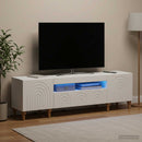 LED TV-skab Hvid Konstrueret træ