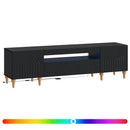 LED TV-skab Sort Konstrueret træ