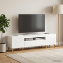 LED TV-skab Hvid højglans Konstrueret træ