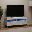 LED TV-skab Hvid Konstrueret træ