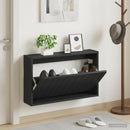 Vægmonteret Skoskab ZWOLLE 71 x 17 x 43 cm Konstrueret træ Sort