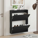 Vægmonteret Skoskab ZWOLLE 71 x 17 x 86 cm Konstrueret træ Sort