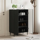 Sko skab ZWOLLE 59,5 x 39,5 x 91,5 cm Konstrueret træ Sort