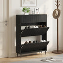 Sko skab ZWOLLE 78 x 24 x 103 cm Konstrueret træ Sort