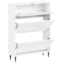 Sko skab ZWOLLE 78 x 24 x 103 cm Konstrueret træ Hvid højglans