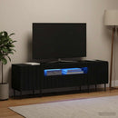 LED TV-skab Sort Konstrueret træ