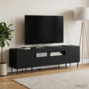 LED TV-skab Sort Konstrueret træ