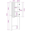 Toilet Skab ZWOLLE Betongrå 66 x 25,5 x 190 cm Konstrueret træ