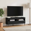LED TV-skab Sort Konstrueret træ