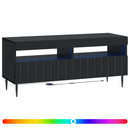 LED TV-skab Sort Konstrueret træ