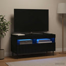 LED TV-skab Sort Konstrueret træ