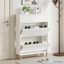 Sko skab ARNHEM 78 x 24 x 103 cm Konstrueret træ Hvid højglans