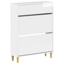 Sko skab ARNHEM 78 x 24 x 103 cm Konstrueret træ Hvid højglans