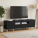 LED TV-skab Sort Konstrueret træ