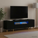 LED TV-skab Sort Konstrueret træ