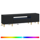 LED TV-skab Sort Konstrueret træ