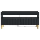 LED TV-skab Sort Konstrueret træ