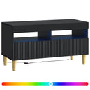 LED TV-skab Sort Konstrueret træ
