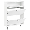 Sko skab HAARLEM 78 x 24 x 103 cm Konstrueret træ Hvid