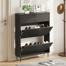 Sko skab HAARLEM 78 x 24 x 103 cm Konstrueret træ Sort