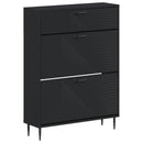 Sko skab HAARLEM 78 x 24 x 103 cm Konstrueret træ Sort