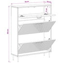 Sko skab HAARLEM 78 x 24 x 103 cm Konstrueret træ Sort