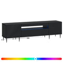 LED TV-skab Sort Konstrueret træ