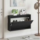 Vægmonteret Skoskab DELFT 71 x 17 x 43 cm Konstrueret træ Sort