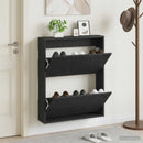 Vægmonteret Skoskab DELFT 71 x 17 x 86 cm Konstrueret træ Sort