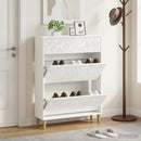 Sko skab DELFT 78 x 24 x 103 cm Konstrueret træ Hvid