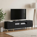 LED TV-skab Sort Konstrueret træ