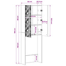 Toilet Skab DELFT Sort 66 x 25,5 x 190 cm Konstrueret træ