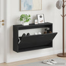 Vægmonteret Skoskab HOORN 71 x 17 x 43 cm Konstrueret træ Sort