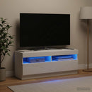 LED TV-skab Hvid Konstrueret træ