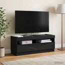 LED TV-skab Sort Konstrueret træ