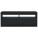 LED TV-skab Sort Konstrueret træ