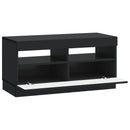 LED TV-skab Sort Konstrueret træ