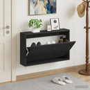 Vægmonteret Skoskab BREDA 71 x 17 x 43 cm Konstrueret træ Sort