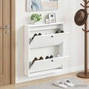 Vægmonteret Skoskab BREDA 71 x 17 x 86 cm Konstrueret træ Hvid