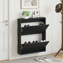 Vægmonteret Skoskab BREDA 71 x 17 x 86 cm Konstrueret træ Sort