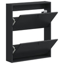 Vægmonteret Skoskab BREDA 71 x 17 x 86 cm Konstrueret træ Sort