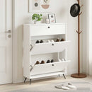 Sko skab BREDA 78 x 24 x 103 cm Konstrueret træ Hvid