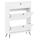 Sko skab BREDA 78 x 24 x 103 cm Konstrueret træ Hvid