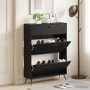 Sko skab BREDA 78 x 24 x 103 cm Konstrueret træ Sort
