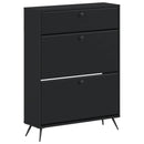Sko skab BREDA 78 x 24 x 103 cm Konstrueret træ Sort