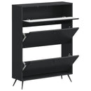 Sko skab BREDA 78 x 24 x 103 cm Konstrueret træ Sort